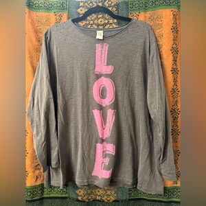 Magnolia Pearl Long Sleeve Shirt with Pink 'LOVE'